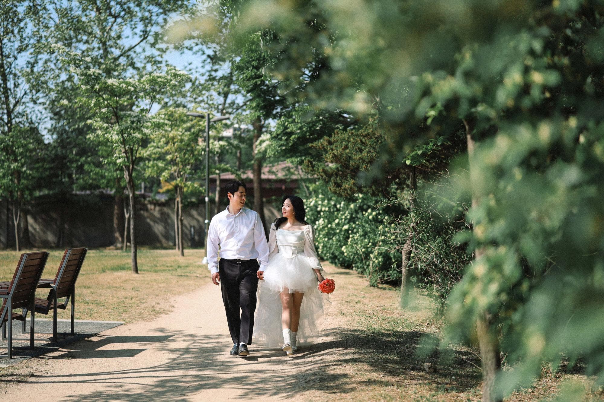 용산가족공원 웨딩스냅 촬영 사진
