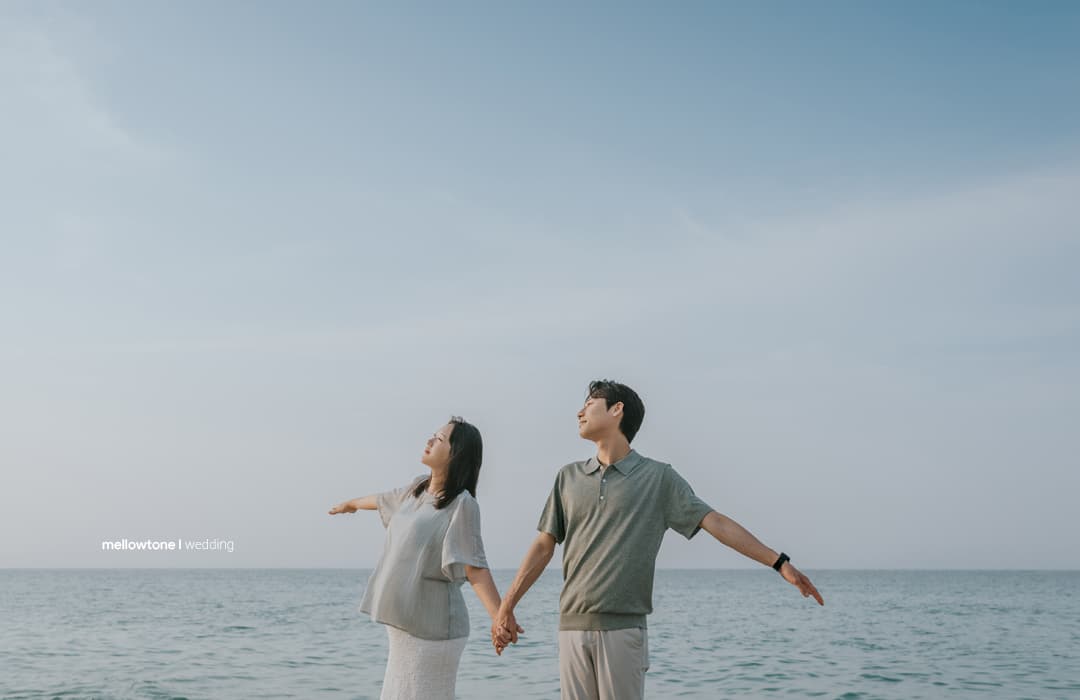 강릉바다 웨딩스냅 촬영 사진