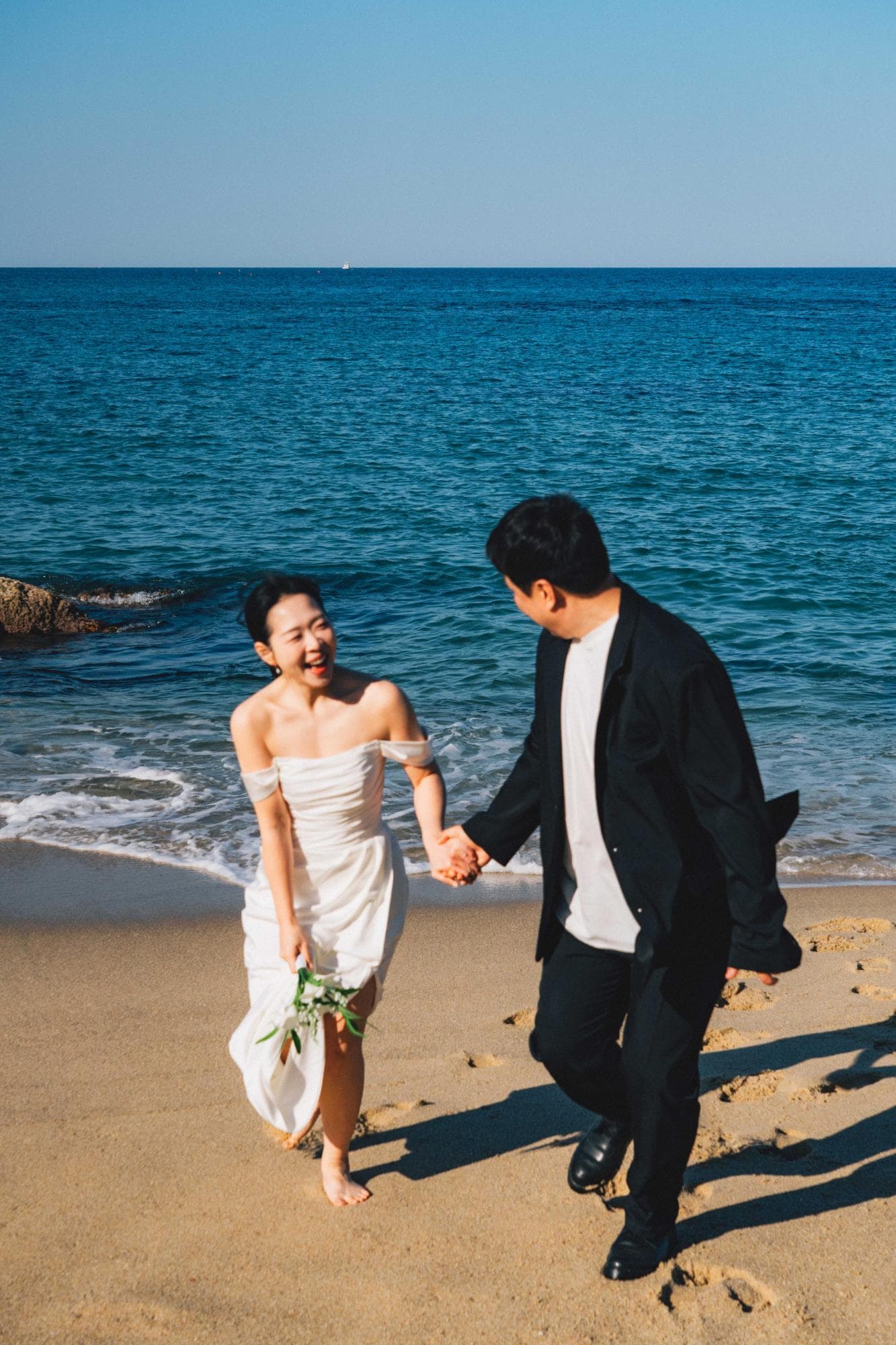 강릉 바다 웨딩스냅 촬영 사진